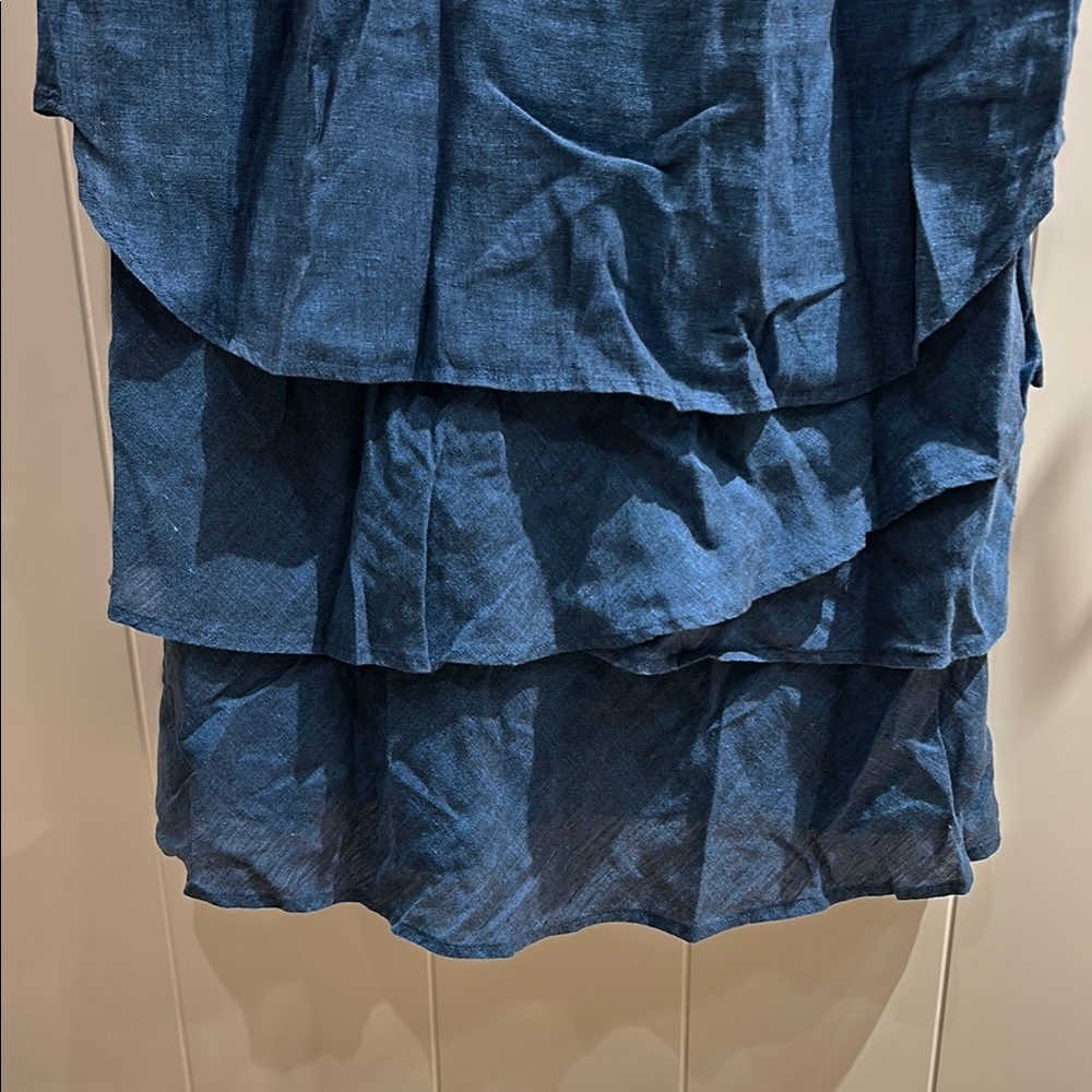 Chic Denim Ruffled Dress - Picture 4 of 4